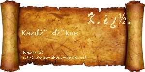 Kazó Ákos névjegykártya